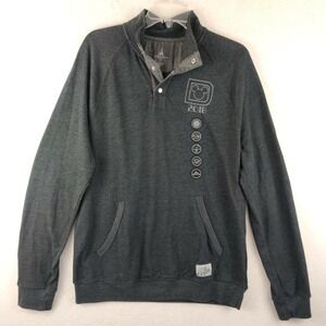 Disney Parks Mens Sweatshirt  Gray Snap Collar Pullover 2018 Size Medium